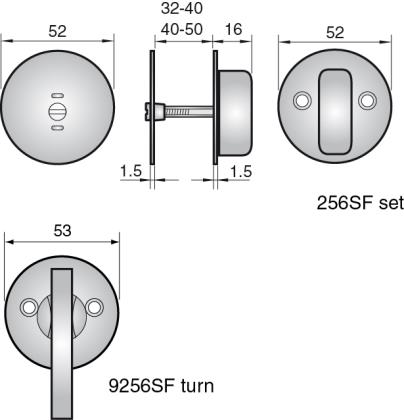 Assa 256SF ACCESSORY SET 13MM CYL RING+T/TURN
