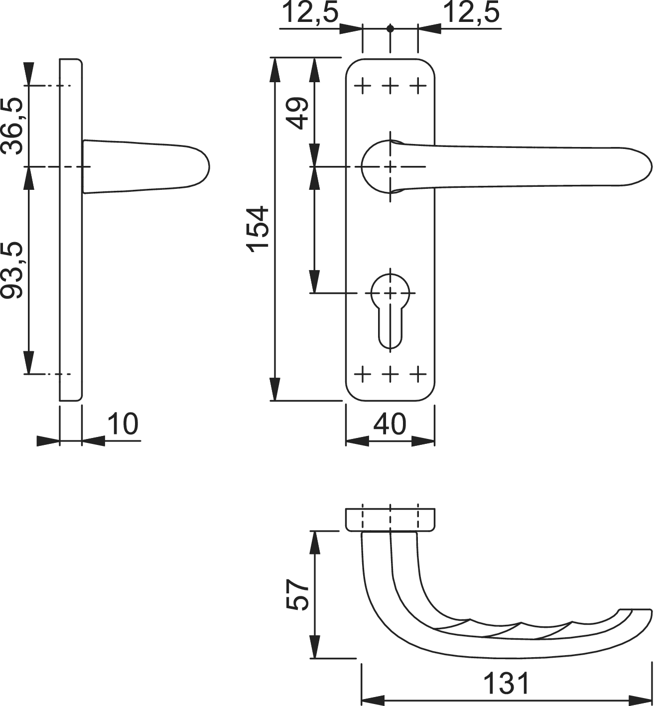 Hoppe Levers on euro backplate SAA - Image 2