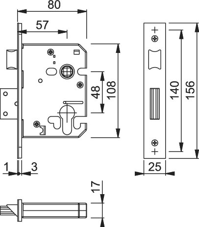 Hoppe Euro sash lock case 76mm SSS - Image 2