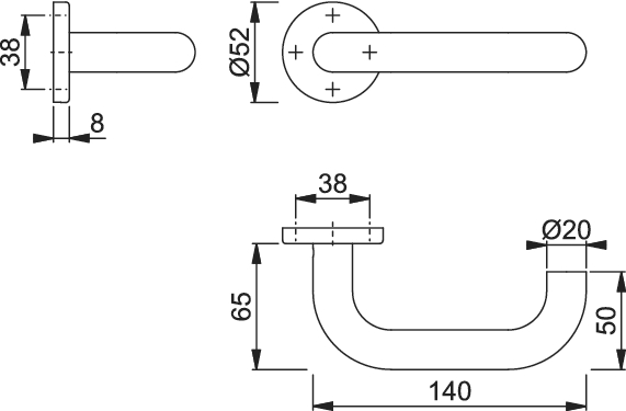 Hoppe levers on rose 316 grade SSS - Image 2